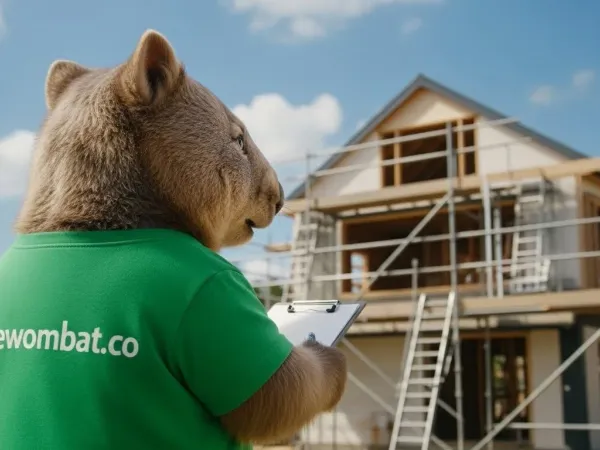 The Wombat™ mascot celebrating successful home renovation projects in Perth, WA
